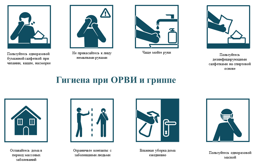 Гигиена при гриппе, коронавирусной инфекции и других ОРВИ.